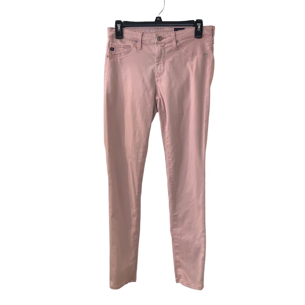 AG Adriano Goldschmied Pink The Abbey Mid Rise Super Skinny Jeans Size 26R